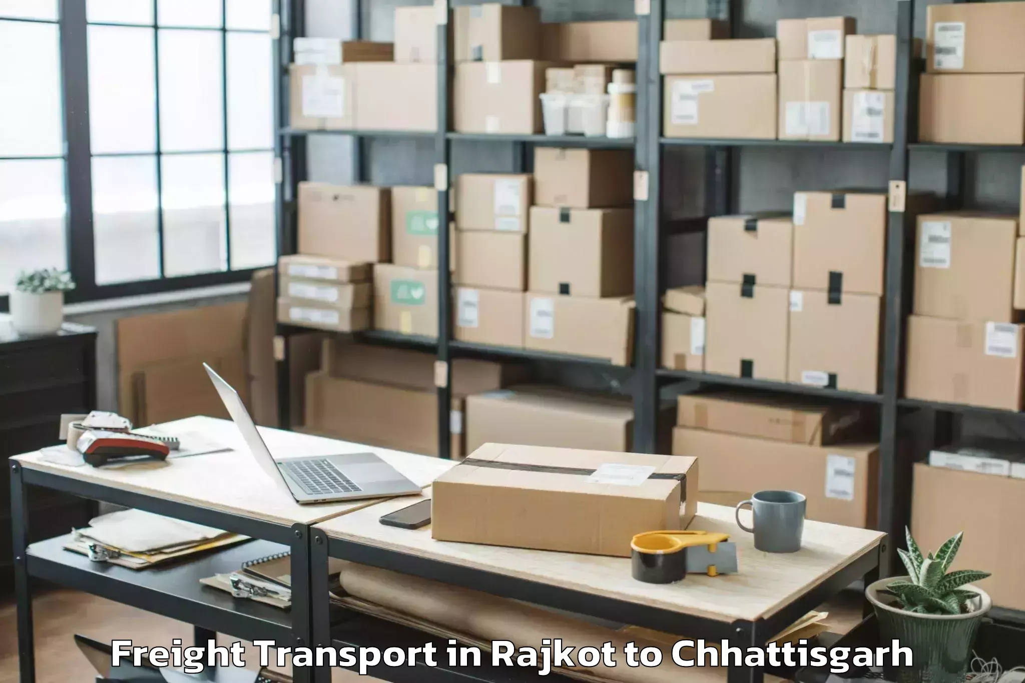 Trusted Rajkot to Bhanupratappur Freight Transport